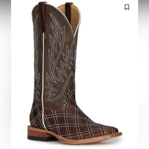 hp1082 Men's Moka Sabotage Patch Square Toe Western Boot by Horse Power 8 D